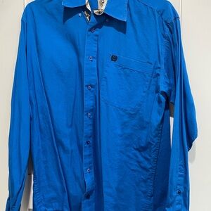 Cinch Men's Vibrant Blue Casual Button Down Shirt